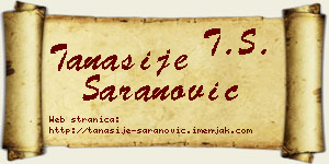 Tanasije Šaranović vizit kartica